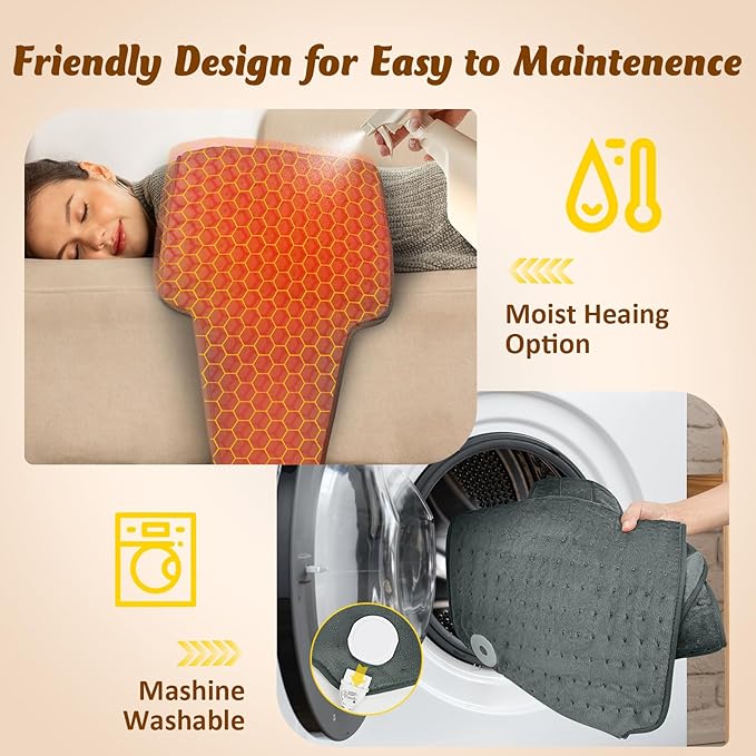 Heating Pad for Back, Valentines Day Gifts for Her Him, Electric Heating Pad for Period Cramps, Wrap Around Heated Pad for Waist and Stomach, Birthday Gifts for Women Men Mom Dad Wife Husband