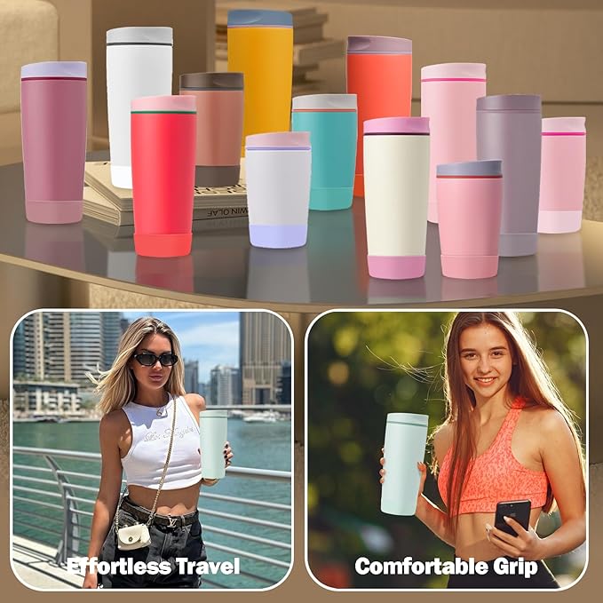 2pcs Silicone Boot for Owala SmoothSip Slider Coffee Tumbler 20oz 12oz, Anti-Slip Sleeve for Travel Coffee Mug, Protective Accessories for Owala BPA Free (Blue Agave) Kaitiaki