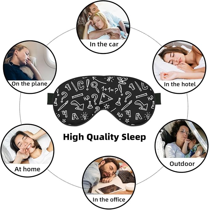 Sleep Eye Mask Mathematics Doodle Sleep Mask for Women Men Comfortable Eye Mask with Adjustable Strap Soft Eye Cover Blindfold for Travel Yoga Nap Shift Work - Bloomnest