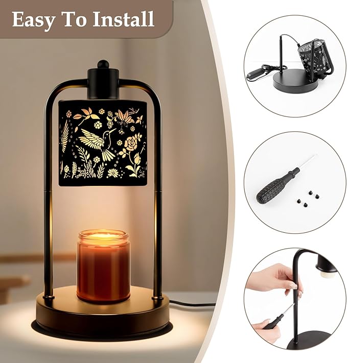 Candle Warmer Lamp Electric with Timer: Wax Melts for Warmer Yankee Candles Large - Dimmable Candle Warmer for Birthday Christmas Gift Bedroom Home Decor - Bloomnest