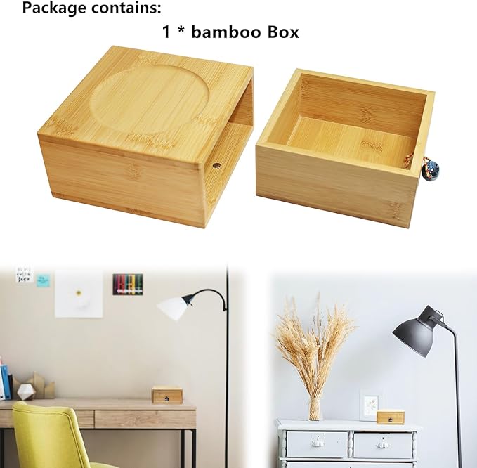 DIKOO Wooden Box for Store Palo Santo Incense Sticks, Storage Drawer Box for Store Smudging Sticks, Incense Cones, Sage Bundles (Bamboo, 6inch and 6inch) - Bloomnest