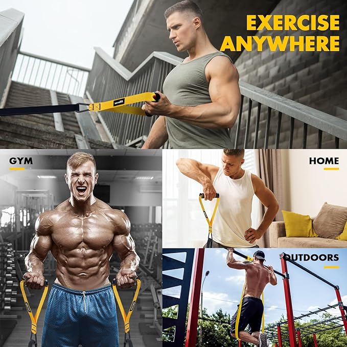 Resistance Bands, Heavy Duty Pull Up Resistance Band with Door Anchor, Handles, Exercise Bands for Working Out Men&Women, Ideal for Pull Up, Muscle Training, Physical Therapy, and Home Workouts - Bloomnest