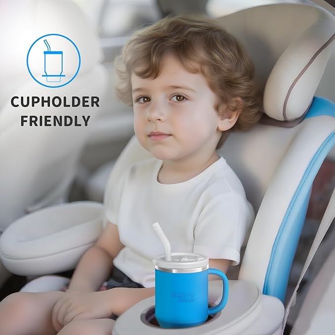 Bella's Friends Handy Mini Tumbler – Adorable 9 oz Sippy Cup for Toddlers 1-3 years old, Flexible Straw, Stainless Interior & Silicone Body, Leak‑Proof, Dishwasher Safe, Ideal for Travel or At Home - Bloomnest