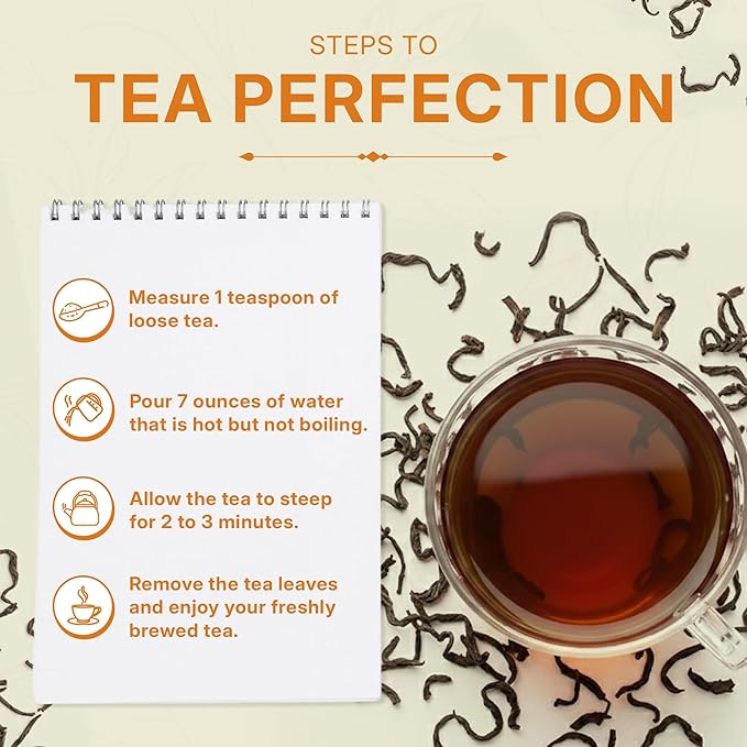 Tealeaf & Co. Earl Grey Black Tea Blended with Bergamot Extract (Loose Leaf Form) - Premium Sweet & Sour Flavored Tea - Contains Low Caffeine - Upto 50 Servings (3.52oz/100gm) - Bloomnest