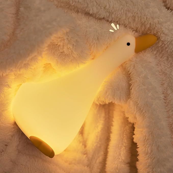 Attivolife Duck Night Light for Nursery, Cute Animal Dream Duck Lamp with Dimmable Timer, Rechargeable Bedroom Bedside Decor Touch Soft Silicone Nightlight, Birthday Xmas Gift for Kid Baby Girl Boy - Bloomnest