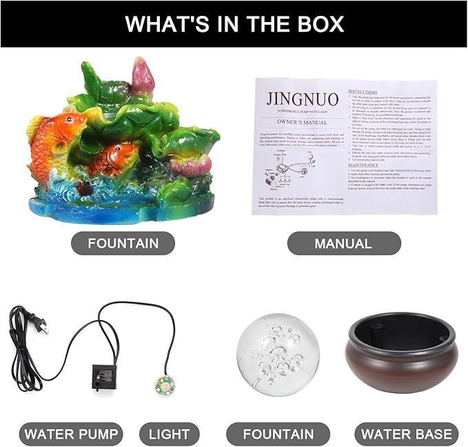 Fish Indoor Relaxation Desktop Fountains Humidifying Tabletop Water Fountain Indoor Office Decorations Waterfall Fountain for Office Living Room - Bloomnest