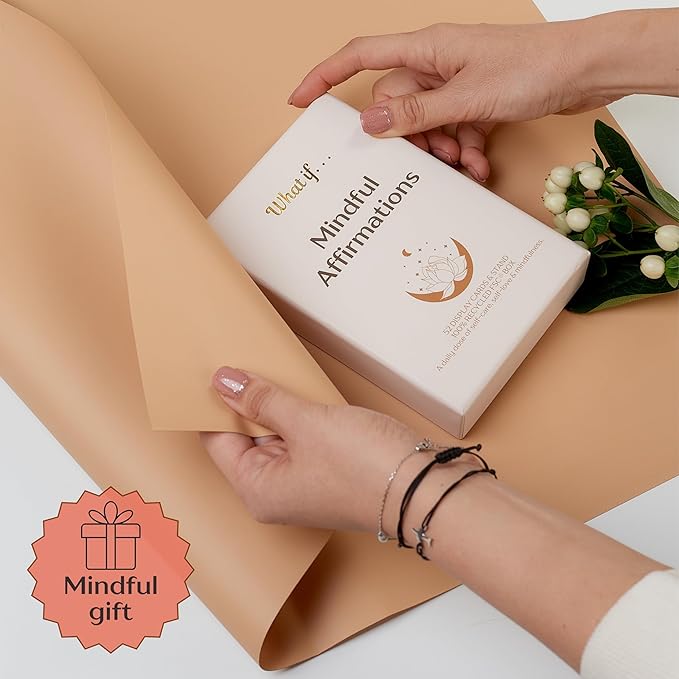 Ariond What If... Mindful Daily Affirmation Cards for Women, Motivational Cards with Display Stand, Encouragement Gifts for Women, Gifts for People with Anxiety - Bloomnest