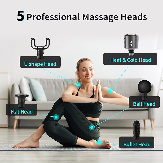 arboleaf Thermacool Massage Gun with Heat and Cold, 6 Speeds Muscle Massage Gun Deep Tissue with Case, Powerful Percussion Massager for Home Gym Office Muscle Back Pain Relief, Gift - Bloomnest