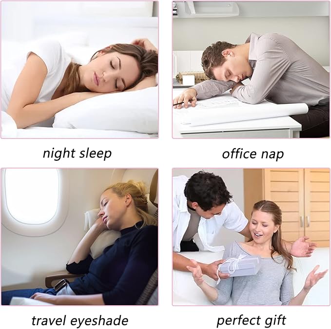4 Pack Eye Mask for Sleeping Silky Soft Satin Blindfold Adjustable Strap Night Eye Cover for Women Men - Bloomnest