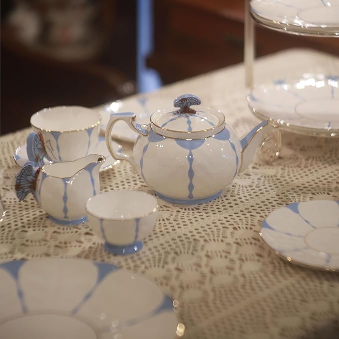 Aynsley Butterfly Fine Bone China Teapot 600ml Blue - Bloomnest