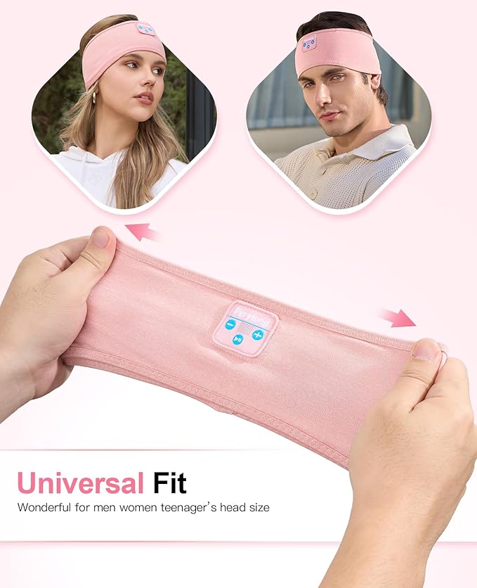 Sleep Headband - Bluetooth Sleeping Headphones for Side Sleepers, Wireless Eye Mask Tech Gadgets Gifts for Women & Men - Bloomnest