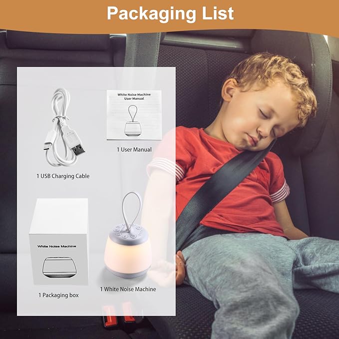 Upgraded Travel White Noise Sound Machine for Baby Adult, Portable Sleep Machine with Night Light and 21 Soothing Sounds, Timer and Memory Function, for Home Office Yoga Meditation Relaxing - Bloomnest