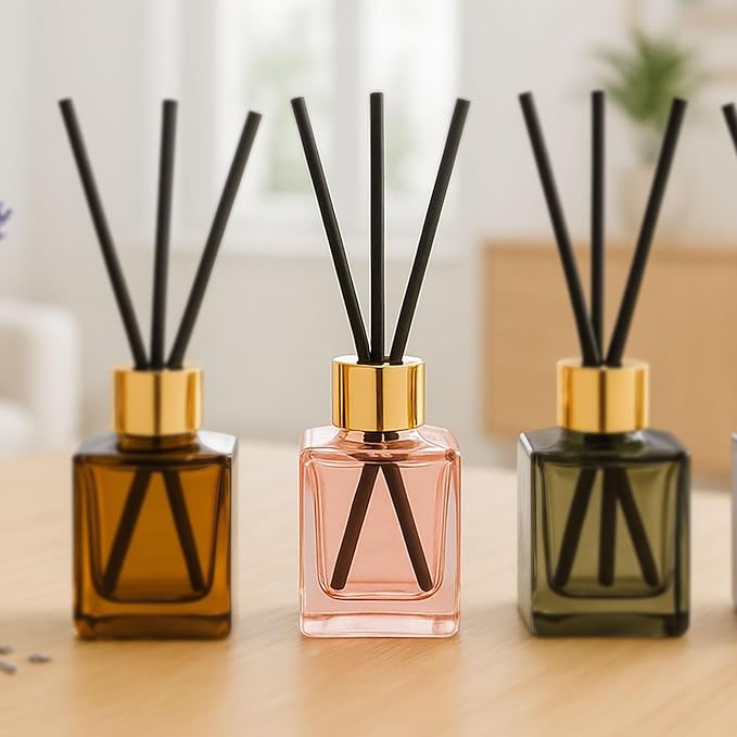 Paddywax Botanica Scented Oil Diffuser with Reeds in Reusable Pink Glass Bottle, Tubed Gift Box, Includes Diffuser Sticks, Long-Lasting Fragrance, Reusable & Upcyclable, Saffron Rose, 2.8 fl oz PaddywaxCandles