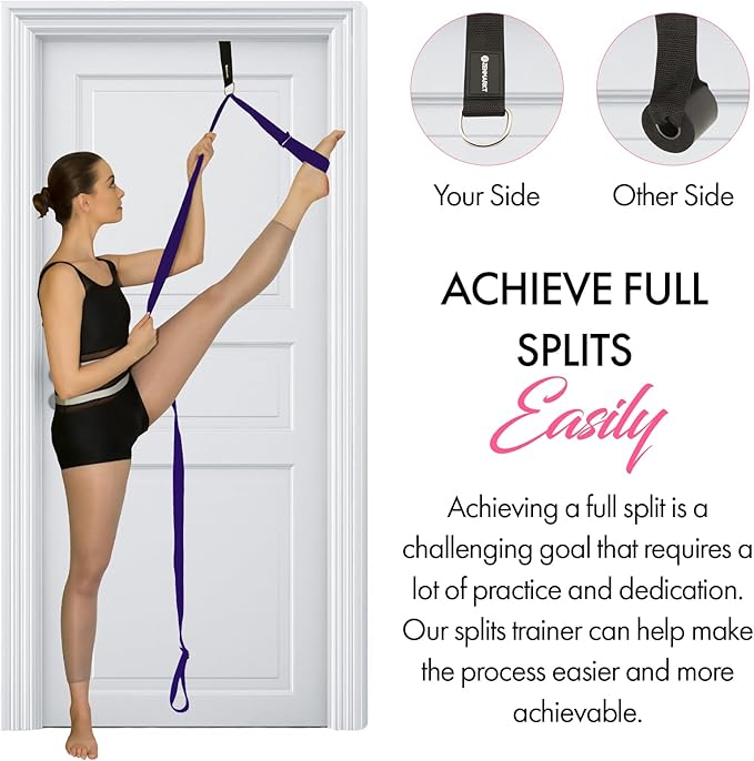 Stretching Strap With Door Anchor - Stretching Equipment to Improve Legs Flexibility - Splits Trainer For Home Ideal In Ballet, Dance, Cheerleading, Taekwondo, Yoga, Pole Dancing & Gymnastics - Bloomnest