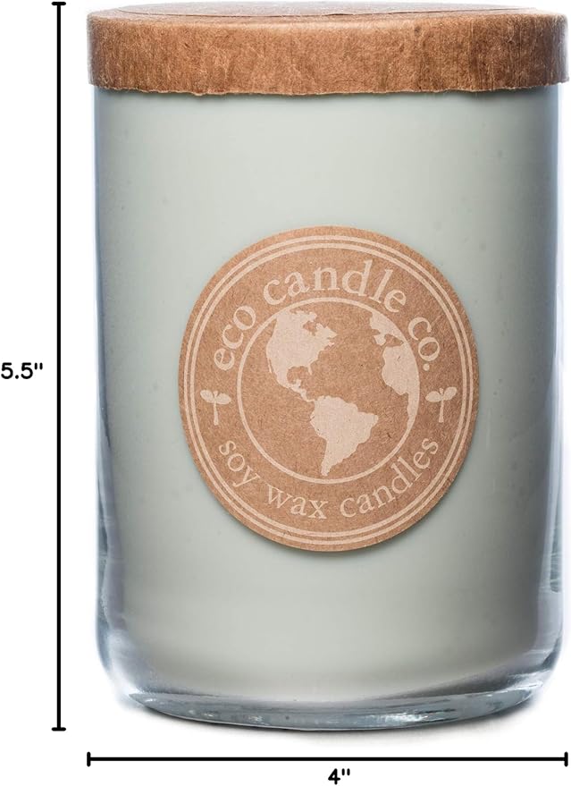 ECO CANDLE CO. Recycled Candle, Chamomile Sage, 26 oz. - Scents of Sage & Chamomile - 100% Soy Wax, No Lead, Kraft Paper Label & Lid, Hand Poured, Phthalate Free, Made from Midwest Grown Soybeans - Bloomnest