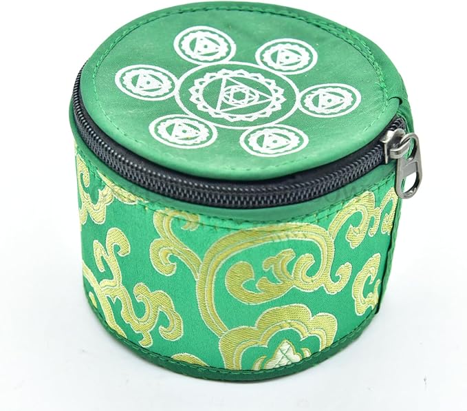 GK&CO. 3 Inch Green Color Chakra Tibetan singing bowls set, choose your favorite chakra bowl, improve your chakra meditation practice (Heart Chakra) - Bloomnest