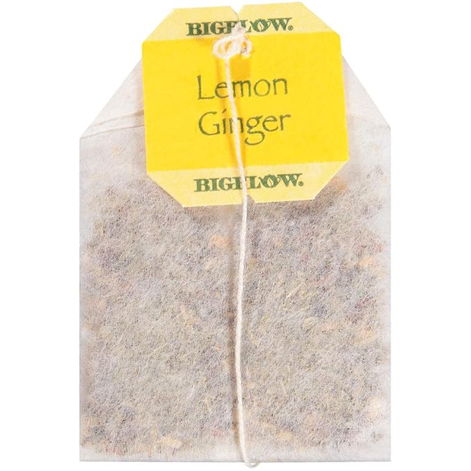 Bigelow Lemon Ginger Herbal Tea Bags 28-Count Box (Pack of 1) Lemon Ginger Tea Bags Herbal Tea All Natural Gluten Free - Bloomnest