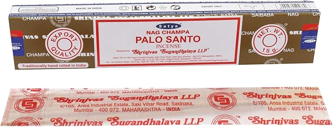 Satya Nag Champa - Palo Santo Incense Sticks | 12 Packs X 15 Grams | Box Of 180 Grams | Export Quality
