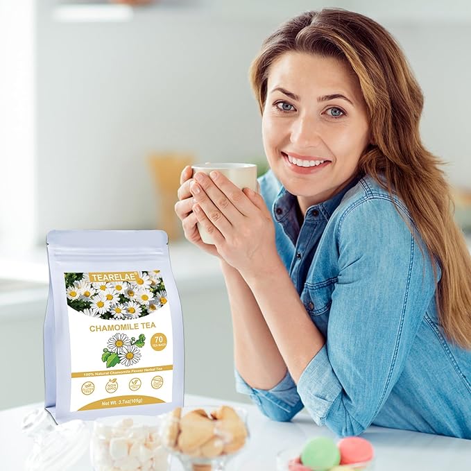 TEARELAE - Chamomile Tea - 70 Count - Premium Chamomile Flower Tea Bags - Non-GMO - Caffeine-Free - Bloomnest