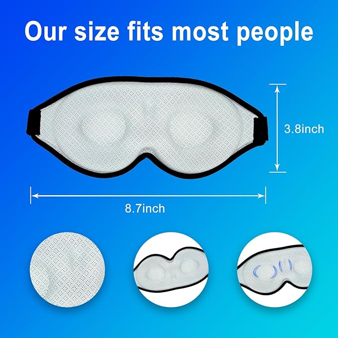 3D Sleep Mask, 100% Blackout 3D Contoured Sleep Eye Mask, Comfortable & Super Soft Sleeping Mask with Adjustable Straps for Women, Men, Sleeping Travel Yoga Naps (Baby Blue) - Bloomnest