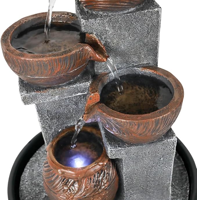 Indoor Relaxation Desktop Waterfall Fountain,Tabletop Flowing Water Fountain Suitable for Home Office Collection Decoration