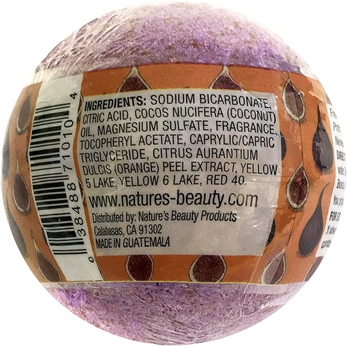 Nature's Beauty Brown Sugar & Fig Bath Bomb Multi-Pack - Natural Hand Crafted, Non-Staining, Luxury Fizzy Spa Bomb, Moisturize Dry Skin, Made w/Orange Extract + Coconut Oil, 4.6 oz (4 Pack) - Bloomnest