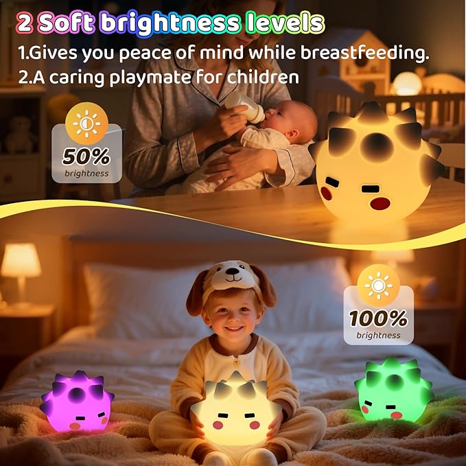 Cute Monster Lamp, 8 Color Changing and 20min Timer Nursery Nightlights, Soft Silicone Touch Lamps for Kids Room, Boys and Girls for Kids Sleep - Bloomnest
