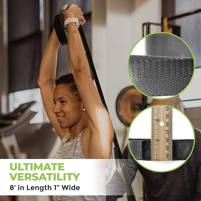Gradient Fitness Stretching Strap for Physical Therapy, 12 Multi-Loop Stretch Strap 1" W x 8' L, Neoprene Handles, Physical Therapy Equipment, Yoga Straps for Stretching, Leg Stretcher. - Bloomnest