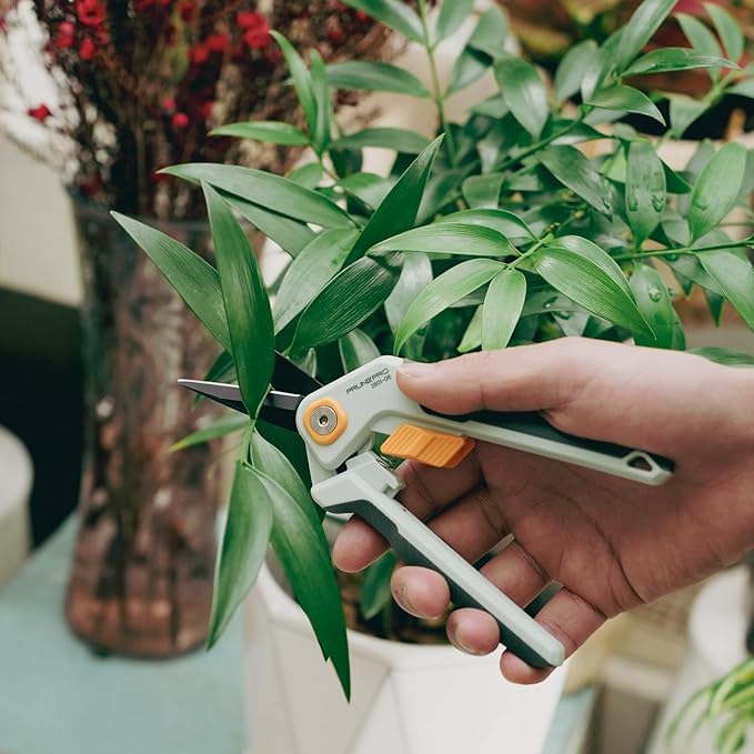 PrunePro Garden Scissors Pruning Shears Sharp Stainless Steel Non-Stick Teflon Coating Blade for Precise Cuts Garden Snip Bonsai Clippers for Plants Rose Flower 2 Pack - Bloomnest