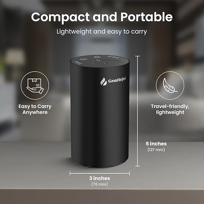 LiteMist Cold Air Essential Oil Diffuser – Waterless Nebulizing Aroma Diffuser, USB-C Cordless 2000mAh Battery, Aluminum Portable Scent Diffuser for Home Office Car, 0.7oz / 20ml - Bloomnest