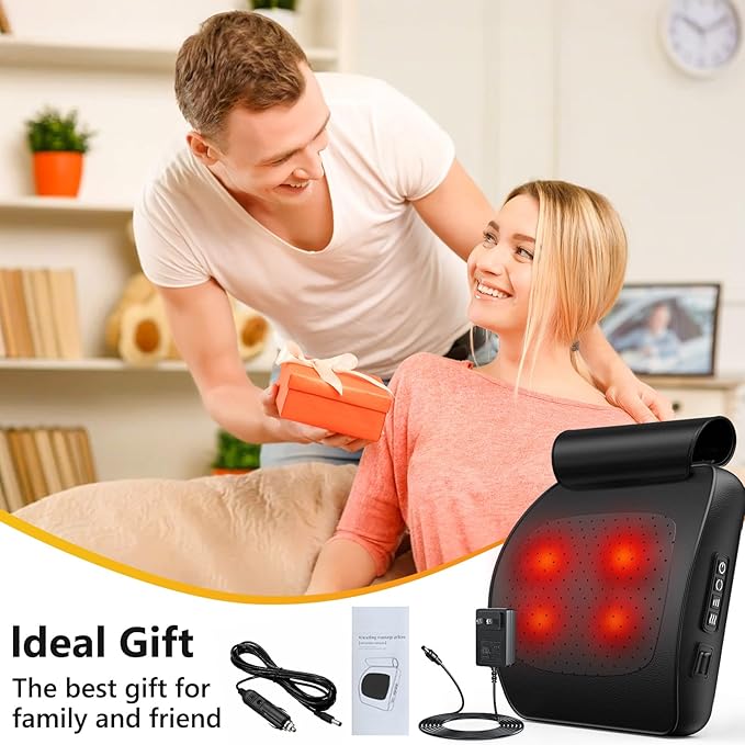 Back Massager,Back and Neck Massager with Heat,Shiatsu Deep Tissue Back Massager,Electric Massage Pillow for Shoulders,Legs,Foot,Body Muscle Relief,Neck Massager for Women/Men/Dad/Mom - Bloomnest