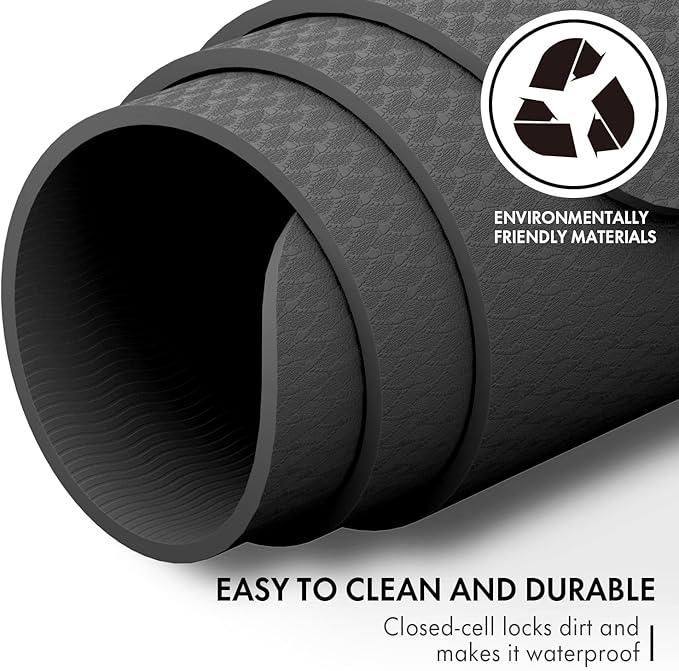 FrenzyBird Large Yoga Mat 6'x 4'(72”x 48”)—1/4" &1/3" Extra Wide Exercise Mat 183cm x 122cm Large Exercise Mat Big Home Yoga Mat Pilates Mat,Non Slip,Thick,TPE Workout Mat,for Women & Men, Yoga, Pilates, Gym and Floor Workouts Pilates - Bloomnest