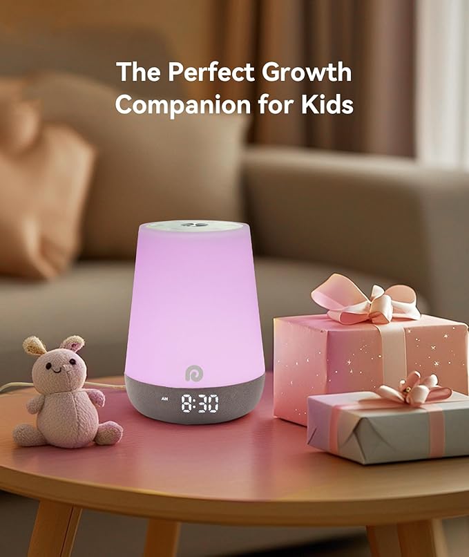 Dreamegg Sound Machine Baby - White Noise Sound Machine Baby With Night Light, Ok to Wake Alarm Clock, 34 Soothing Sounds, Sleep Trainer, Routine Builder, App Control for Kids Nursery Sleeping Bedroom - Bloomnest