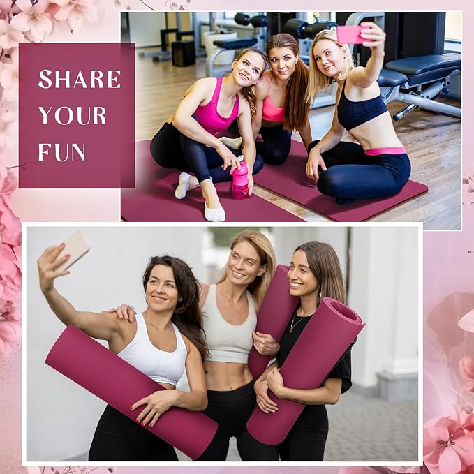 Timgle 6 Pcs 10mm Thick Yoga Mat Bulk, 68 x 24 Inches, Anti-Slip Tear-Resistant Exercise Mat for Adult Fitness, Stretching, Workout and Studio - Bloomnest