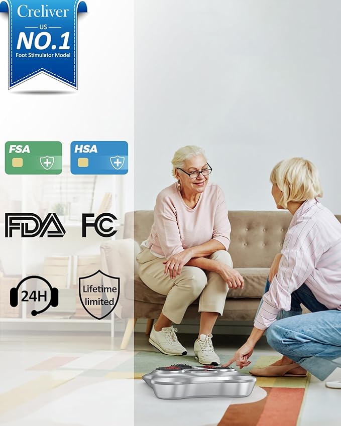 Creliver Foot Massager for Neuropathy Pain Relief for Feet and Legs, EMS TENS Unit - Nerve Muscle Circulation Stimulator with Electrode Pads, FSA Eligible Items Only List, HSA Store Eligible Items - Bloomnest