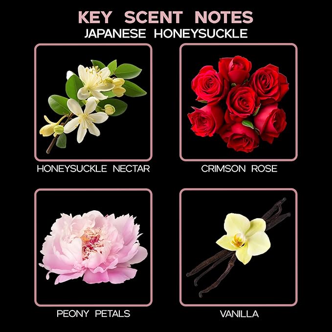 LOVSPA Japanese Honeysuckle Diffuser Oil - Luxury Essential Oils for Diffuser Refill & Air Freshener Room Spray - Long-Lasting & Natural Home Fragrance, Scented Oil for Diffusers, USA Made, 4oz - Bloomnest