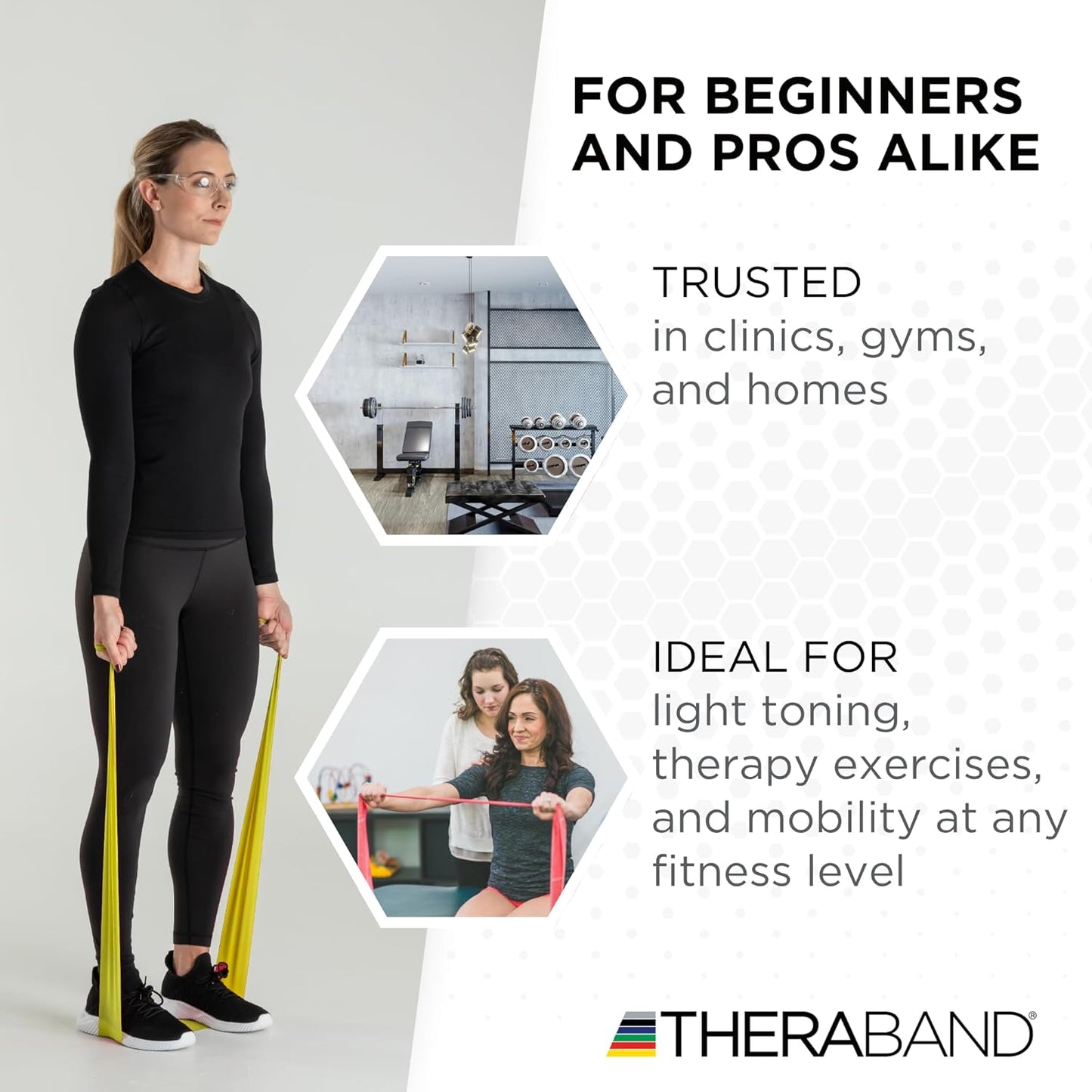 THERABAND Resistance Band 25 Yard Roll, Non-Latex Professional Elastic Stretch Bands for Upper & Lower Body Exercise Workouts, Physical Therapy, Lower Pilates, Flexibility, & Rehab, Dispenser Box