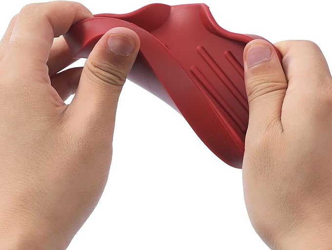 Silicone Bathroom Soap Dishes with Drain Spout-Bathroom and Kitchen Sink Organizer,Sponge Holder,Dish Soap Tray,Perfect for Dispenser,Scrubber,Bottle,Cup on Sink or Counter-Red 4.9"×3.2" - Bloomnest