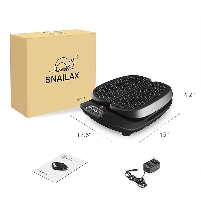 Snailax Foot Massager Machine with Heat,Remote Control, Adjustable Vibration Feet Massager Machine Increased Blood Circulation,Plantar Fasciitis, Stress (Black) - Bloomnest