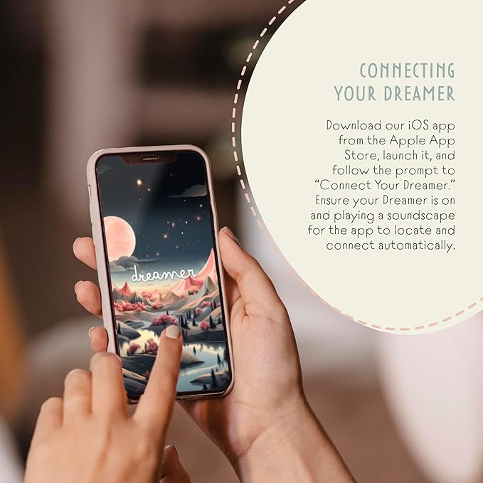 Dreamer Sound Machine - Portable BPA-Free Silicone Sleep Aid with Sleep-Promoting Frequencies, Night Light & Soothing Sounds for Babies & Kids - Peach