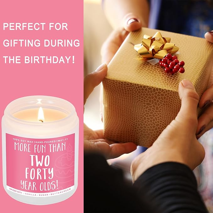 80th Birthday Gifts for Women, Perfect Birthday Present, Funny Presents for Mom, Friends, Wife, Sister, 7oz Vanilla Cream-Scented Candle - Bloomnest