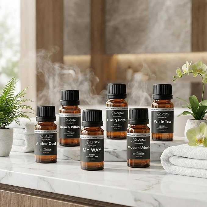Hotel Diffuser Oil Gift Set β Luxury Hotel Inspired Fragrance Oils for Diffusers, Premium Aromatherapy Home Fragrance, Long Lasting Scent for Bedroom, Spa & Office (Hotel Fragrance Set 10ml*6) - Bloomnest