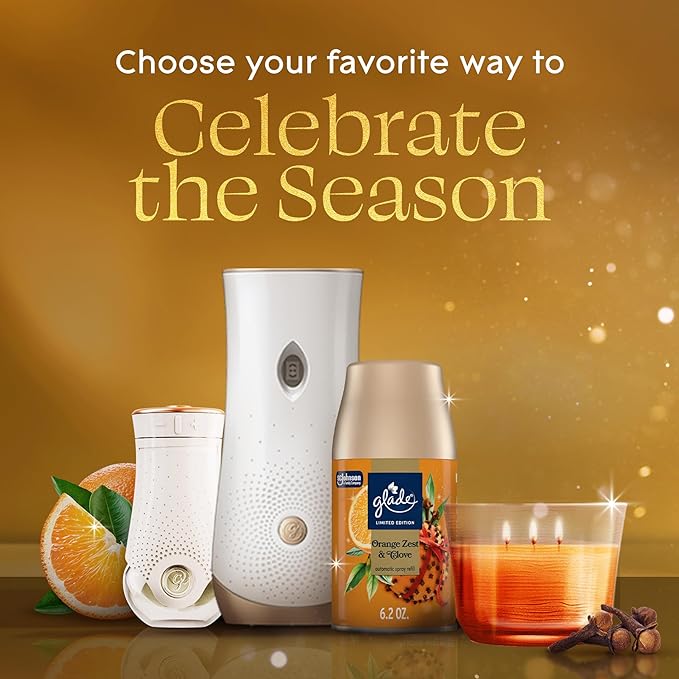 Glade 3-Wick Scented Candle Jar, Orange Zest & Clove, Air Freshener Infused with Essential Oils, 6.8 Oz, 3 Count - Bloomnest