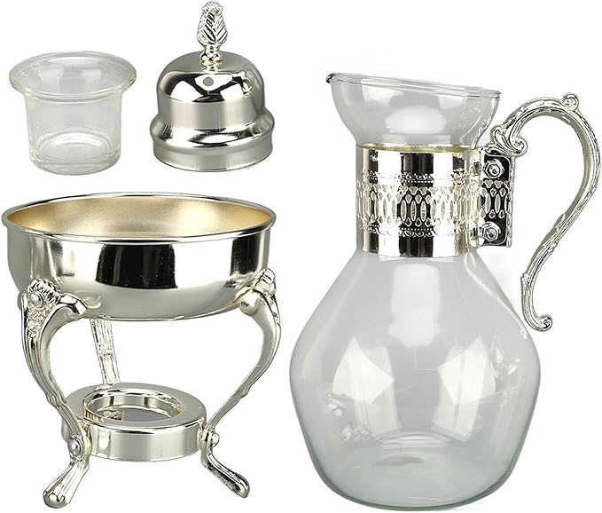 Vintage Turkish Coffee Pot Set, Decorative Glass Teapot Set, Heatable Glass Tea Kettle with Lid and Cup, Turkish Tea Set for Home Tea Party, Milk, Coffee, Hot Cold Tea - Bloomnest