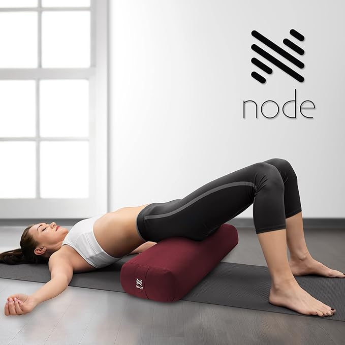 Yoga Meditation Cushion, 25" x 12" Rectangular Bolster with Organic Cotton Cover - Bloomnest