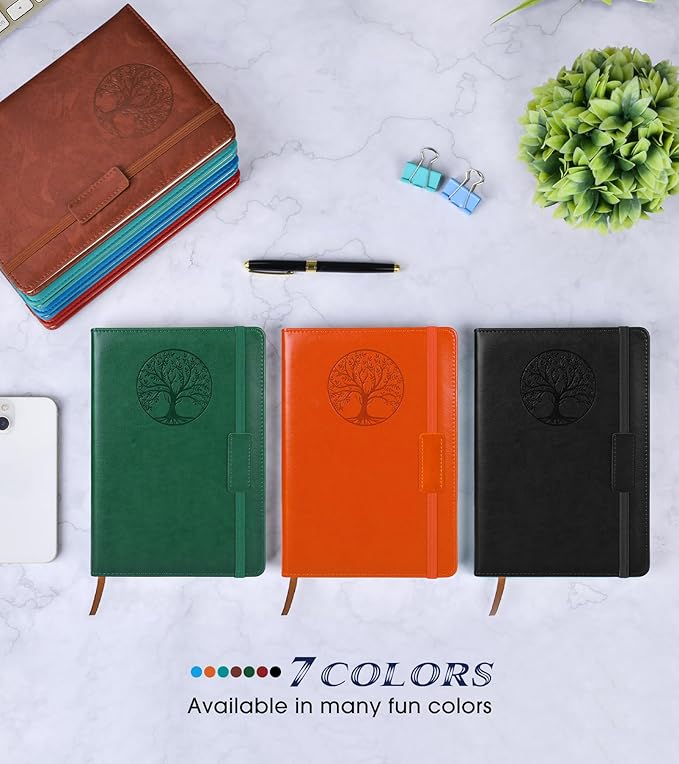 Lined Journal Notebook for Women Men,256 Pages A5 Hardcover Leather Journals for Writing,Travel,Business,Work & School,College Ruled Notebooks for Note Taking,Diary Notepad 5.7"×8.3" orange - Bloomnest