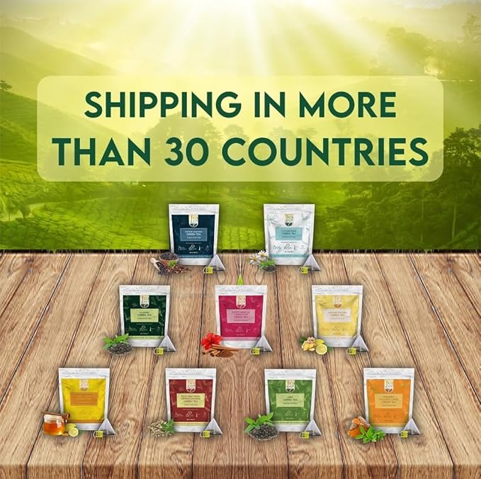 Honey Lemon Green Tea Bags (50 Count), Chamomile, Lemon & Honey Extract, Caffeinated, Real Green Tea, Blended Herbs & Spices, Gluten Free - Bloomnest
