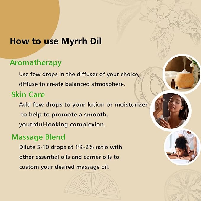 Frankincense and Myrrh Essential Oil, 100% Pure Undiluted Essential Oil for Skin, Hair, Aromatherapy - 1 oz (Pack of 2) - Bloomnest