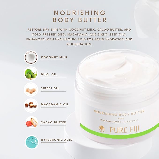 PURE FIJI Nourishing Body Butter, Noni (6.7oz/200ml)