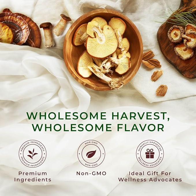 Gya Tea Co 8X Mushroom Herbal Tea Pod (16 Count)- Decaf Wellness Tea for Body Comfort & Relaxing - Bloomnest